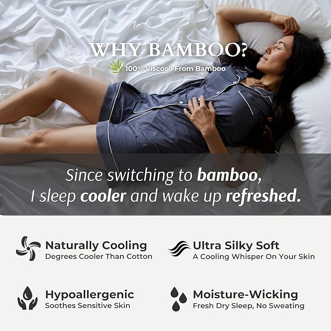 BedVoyage Ultra Soft Standard Pillowcase Set, Cooling & Breathable, Silky & Gentle to Skin and Hair, Luxury 100% Viscose Derived from Bamboo, 20x26 Envelope Closure, 2pc Set, Standard – White