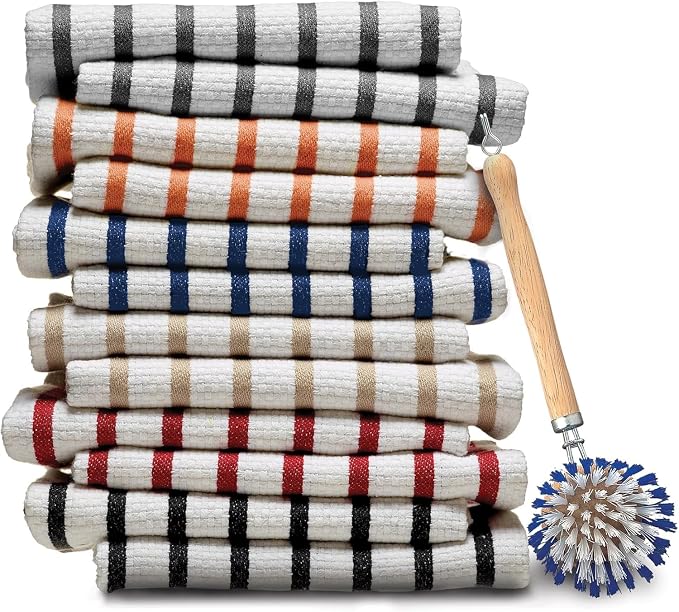 HIC Kitchen Dish Washing Vegetable Scrub Brush, Non-Scratch Nylon Bristles