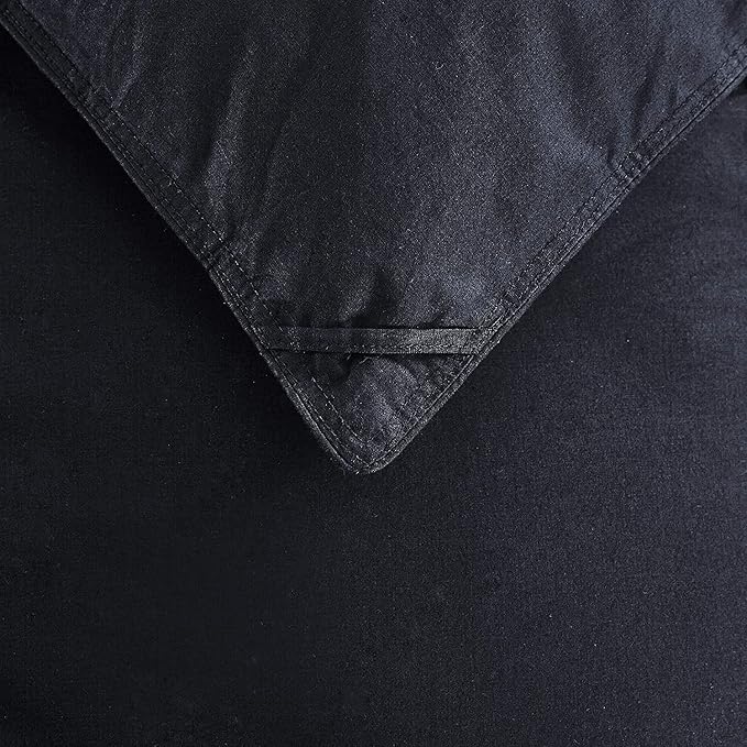 Luxurious Full/Queen Goose Down Comforter, Unique Black Solid, 600 Thread Count, 100% Egyptian Cotton Cover, 70 Oz Fill Weight, 750 Fill Power