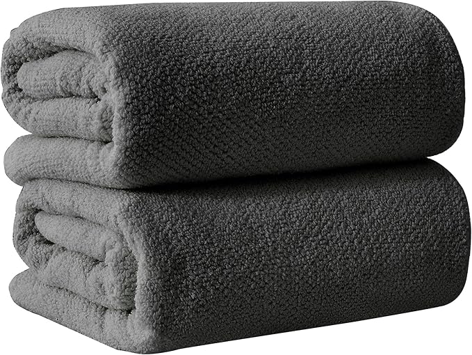 Great Bay Home 100% Cotton Oversized 2 Pack 68x35 Extra Large Towel Set - Absorbent, Quick-Drying, Durable Oversized Bath Sheets for Bathroom Décor (Midnight)