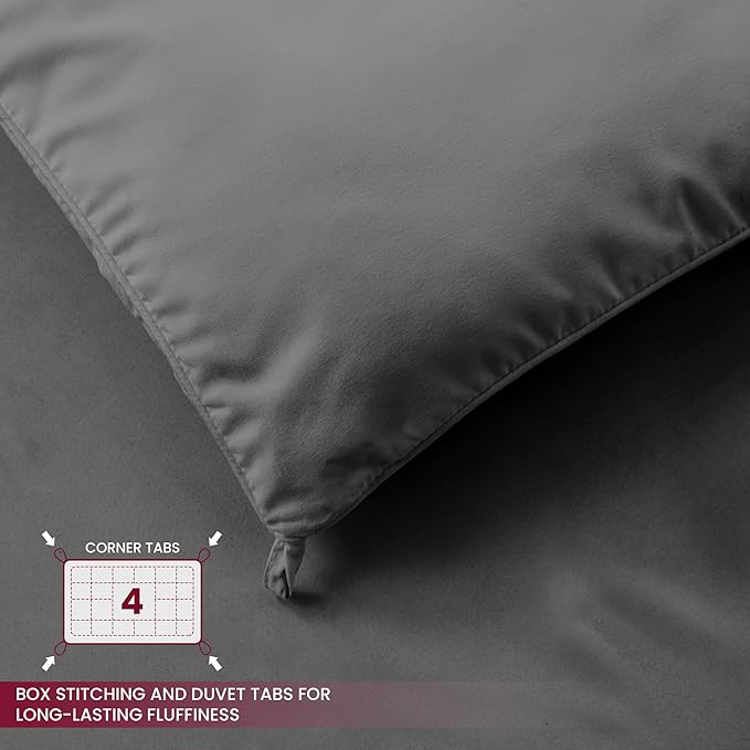 LUX Décor Queen Comforter – 88x88 Ultra-Soft Down Alternative Duvet Insert with Corner Tabs & Box Stitching, Hotel Quality Plush Hypoallergenic Microfiber, Oeko-TEX Certified – Grey