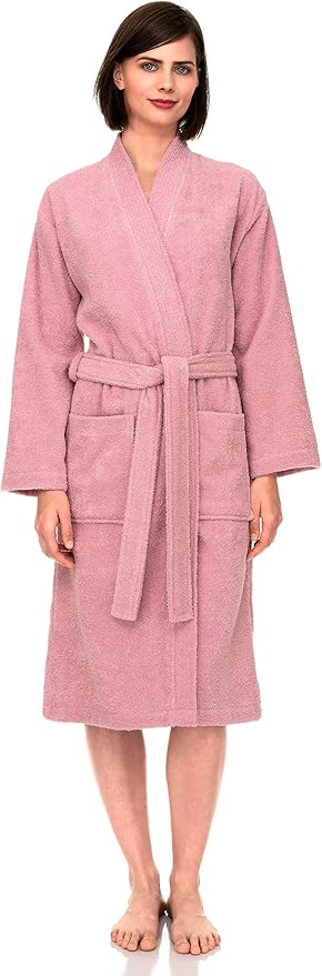 TowelSelections Womens Robe Cotton Kimono Bathrobe for Women Knee Length Terry Cloth Towel Robes for Women XS to 4X