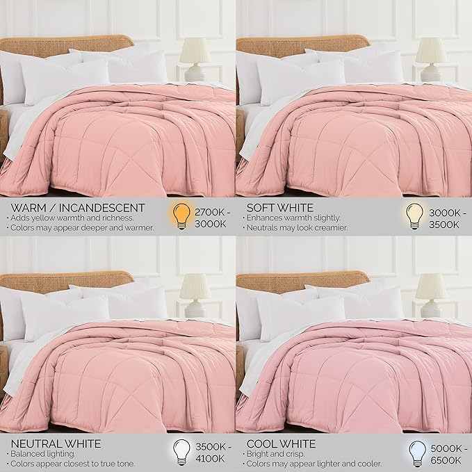 Southshore Fine Living, Inc. Twin Comforters, Oversized Bedding, Down-Alternative Pink Comforter Twin Size, Fluffy Comforter for Dorm Room, Pet Hair Resistant Bedding, Pastel Pink Comforters
