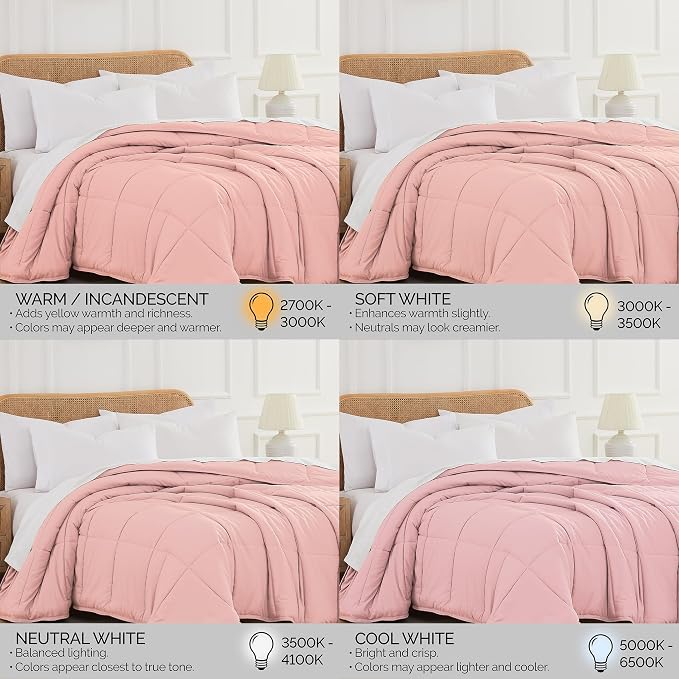 Southshore Fine Living, Inc. Oversized Pink Comforter King Size for Guest Room, Soft Pet Hair Resistant Bedding, California King Size Down-Alternative Comforter, Pastel Pink Bedding Comforters