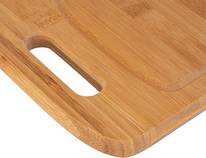 Kitchen Details Medium Curved Bamboo Cutting Board, Dual Sided, Ultra Thick Cut Resistant