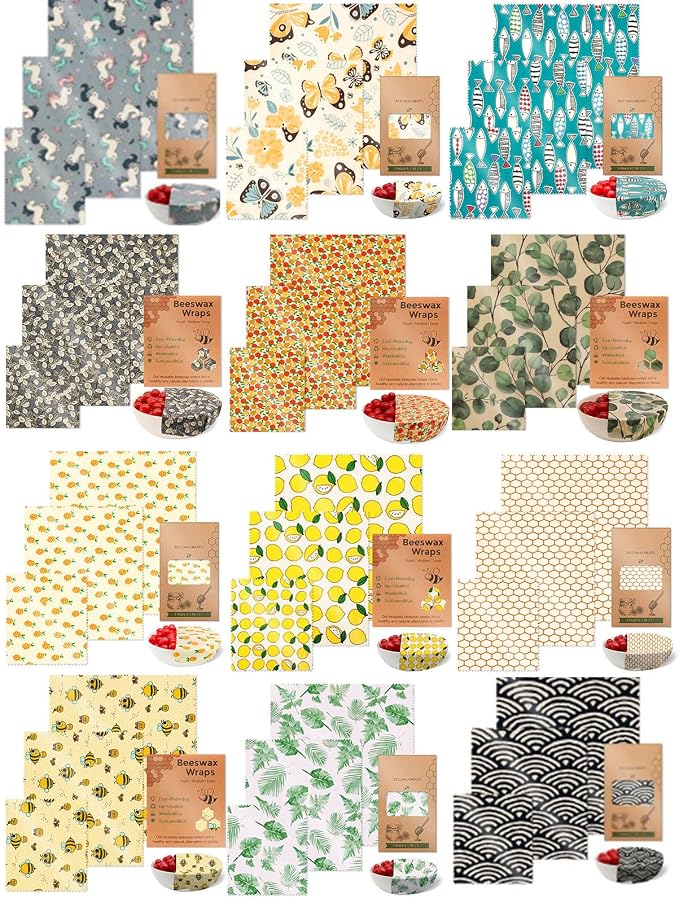 Sustainable Food Preservation With 3 Natural Beeswaxs Cloth Wraps Washable And Reusable Portable Kitchen Supplies