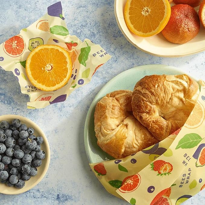 Bee's Wrap Beeswax Wraps for Food - Cut to Size 14x52" Beeswax Wrap Roll - Plastic Free Made in USA Reusable Natural Food Wrap - Fresh Fruit