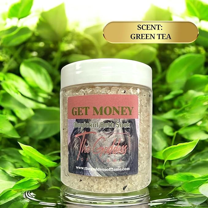 Get Money Bath Salts – Dead Sea Salt Bath Soak for Abundance, Confidence, Spiritual Cleansing & Ritual Use 12oz