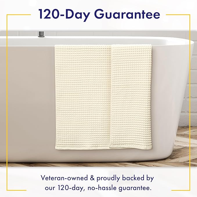 Alusa Home Ultra Soft Viscose from Bamboo Waffle Towels - Lightweight Bath Towel Set of 6 - Compact, Quick Dry & Lint Free (Papyrus)