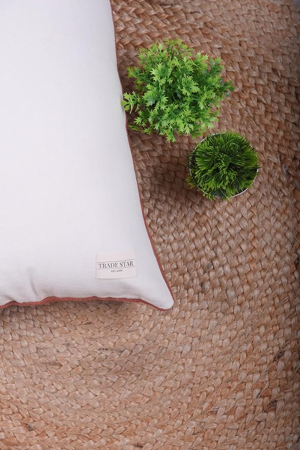 Trade Star Decorative Throw Pillow Cover 100% Cotton Handloomed Pillow Case for Couch Sofa Bed Modern Farmhouse Pillowcase (Rust Blossom 12X24 INCHES)