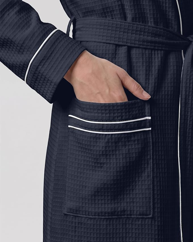 NY Threads Cotton Blend Waffle Robes for Women Full-Length Bathrobe