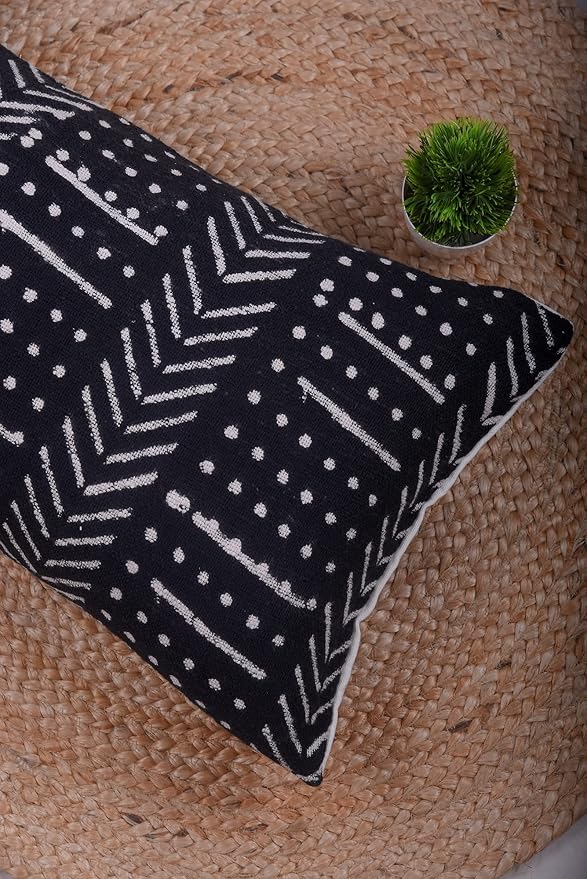 Trade Star Designer Pillow Case for Bedroom 100% Cotton Pillow Cover Indian Lumbar Modern Boho Pillow Case Spring Fall Decor Cushion Cover with Zipper Handcrafted Home Office 12x24 Inches