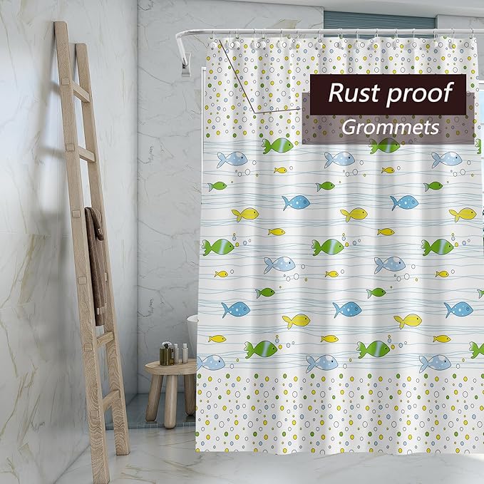 TIKABC Shower Curtain Liner, 4G PEVA Square Shower Liner, Plastic Waterproof Shower Curtains, 72x72 inch with Grommet Holes 3 Magnetic Weights