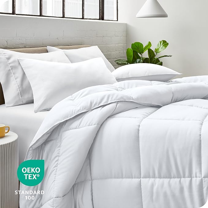 Bare Home Duvet Insert Kids Comforter - Extra Long - Goose Down Alternative - Ultra-Soft - Premium 1800 Series - All Season Warmth - Bedding Comforter (Twin/Twin XL, White)