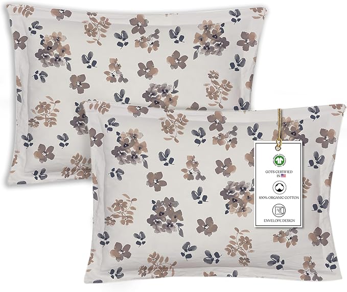 A1HC Madras Reversible Print Organic Cotton Pillowcase (Set of 2) | GOTS Certified Organic Cotton Pillowcase |Wrinkle Resistant| Long Staple Cotton| 21" x 30"