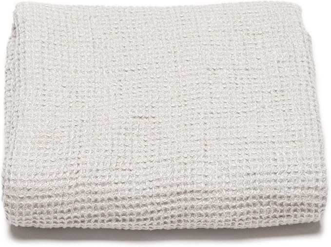 LinenMe Linen Waffle Big Bath Towel Silver, 30 x 51