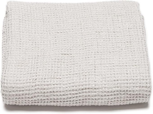 LinenMe Linen Waffle Big Bath Towel Silver, 30 x 51