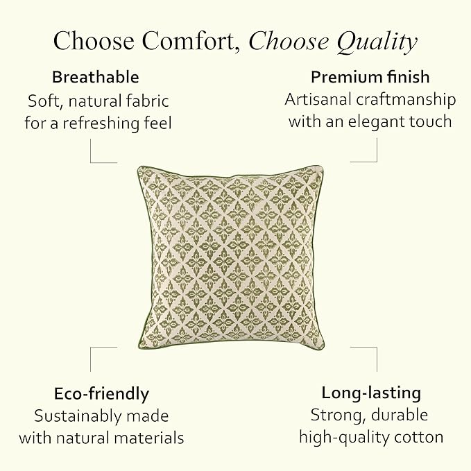 CPC Vintage Petal Trellis Throw Piping Pillow Covers for Couch 18"x18" Inch Pillows for Living Room 100% Cotton Boho Cute Flower Cushion Covers Gift for Spring, Mother's Day