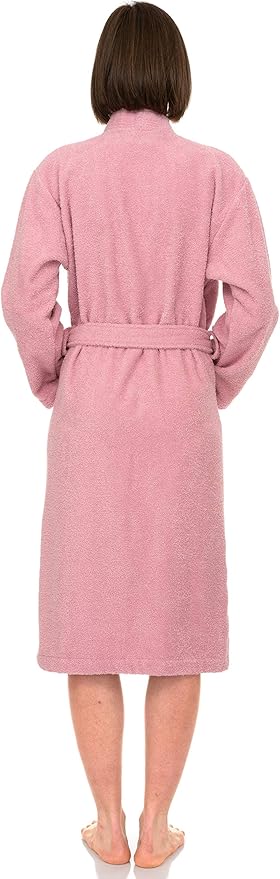 TowelSelections Womens Robe Cotton Kimono Bathrobe for Women Knee Length Terry Cloth Towel Robes for Women XS to 4X