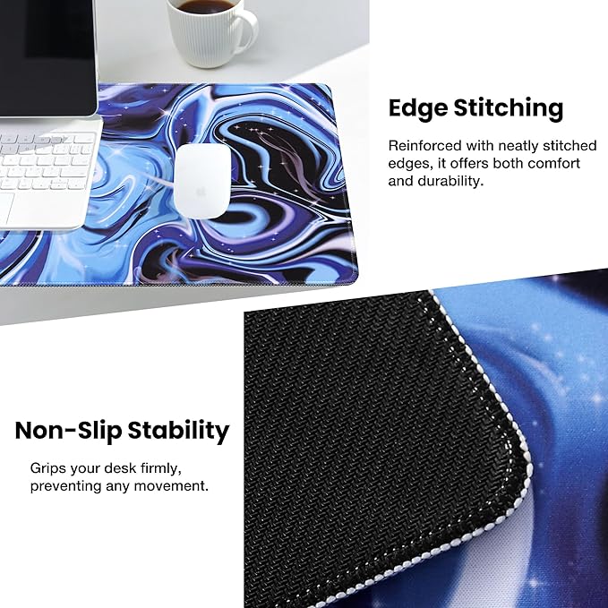 ALOANES Waterproof Mouse Pad with Durable Stitched Edge, Large Gaming Keyboard Pad, Non-Slip Rubber Base, Extended Desk pad for Gamer, Office & Home, Fluid Mousepad 31.5"x 11.8"x 0.12"