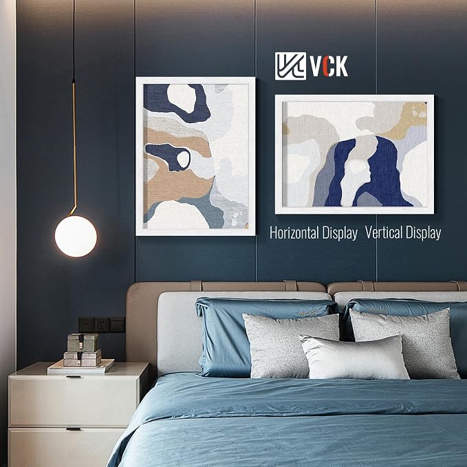 VCK 18x24 Frames White 3 Pack, Wide Border Wood, Display 16x20 Picture Photo with Mat or 18 x 24 without, for Home, Office, Gallery, Woodgrain Series, Wall Hanging