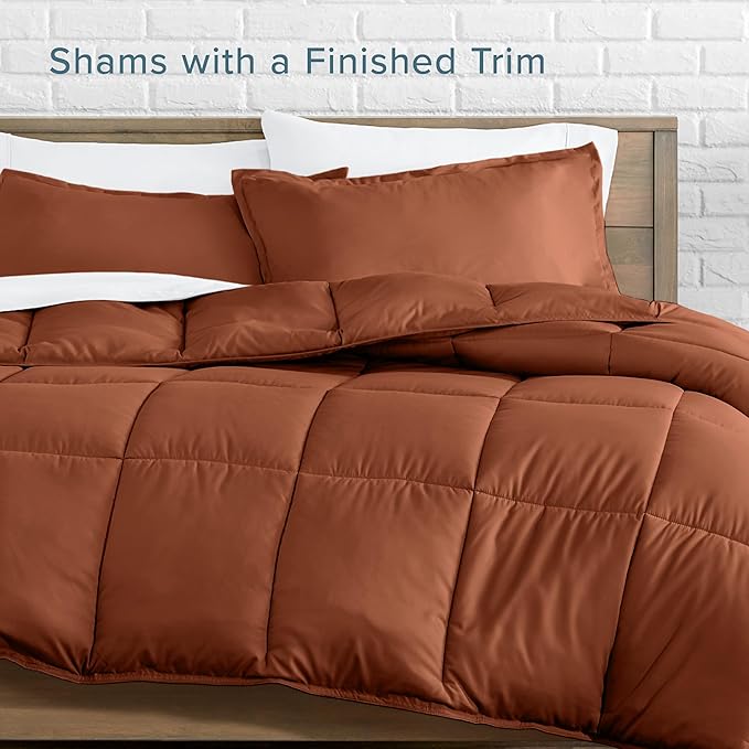 Bare Home Comforter Set - Twin/Twin Extra Long Size - Ultra-Soft - Goose Down Alternative - Premium 1800 Series - All Season Warmth (Twin/Twin XL, Terracotta)