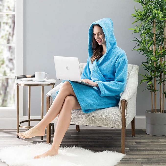 Nine West Women's Hooded Terry Bathrobe