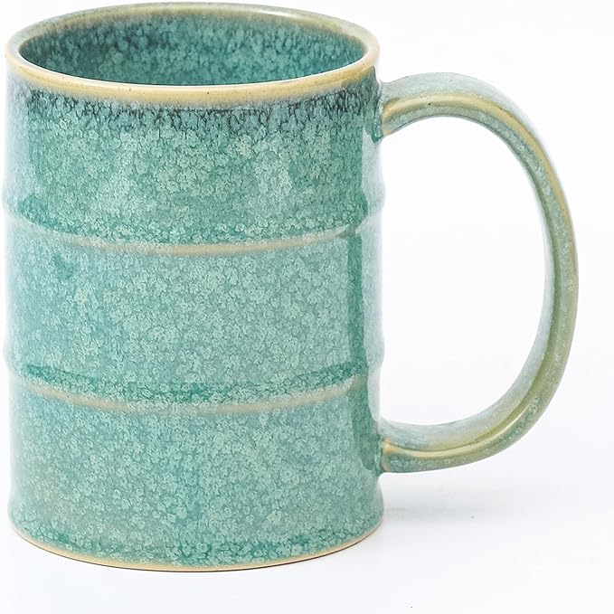 Coffee Mug, 22 oz Beer Mugs Large Ceramic Coffee Mug Tea Cups, Handmade Mug with Big Handle for Office and Home, Dishwasher and Microwave Safe (Crystal Green)
