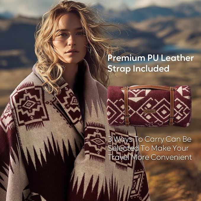 Molithe 100% Wool Blanket, 62" x 86", Warm, Thick, Washable, Military | Great for Camping, Outdoors, Sporting Events, Survival Kits Terracotta Red