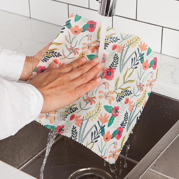Ecologie Reusable Beeswax Food Storage Wrap Floral Print Set of 3 sizes