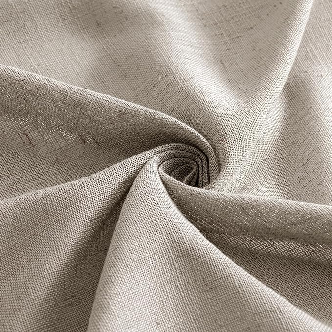 MIULEE Burlywood Birch Linen Curtains 108 Inches Long 2 Panels for Bedroom Living Room, Soft Linen Textured Window Drapes Semi Sheer Light Filtering Back Tab Rod Pocket Farmhouse Burlap Look Decor