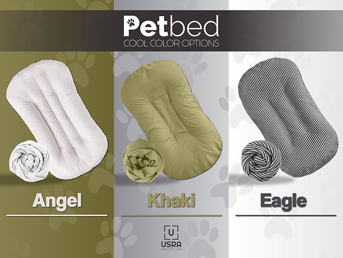 USRA 100% Cotton Orthopedic Pet Bed Gift Set with 2 Covers 28"x20" Dog Cat Recovery Pillow Hypoallergenic Natural Oeko-TEX Certified Comfy Kennel Pillow - Pink Saturn Colors