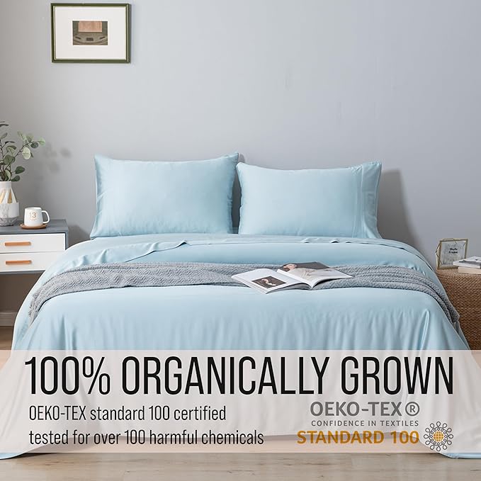 Bella Coterie | Luxury Bamboo Viscose King Size Pillowcase Set | 100% Organically Grown | Ultra Soft | Cooling | 2 Pcs [Coastal Blue]