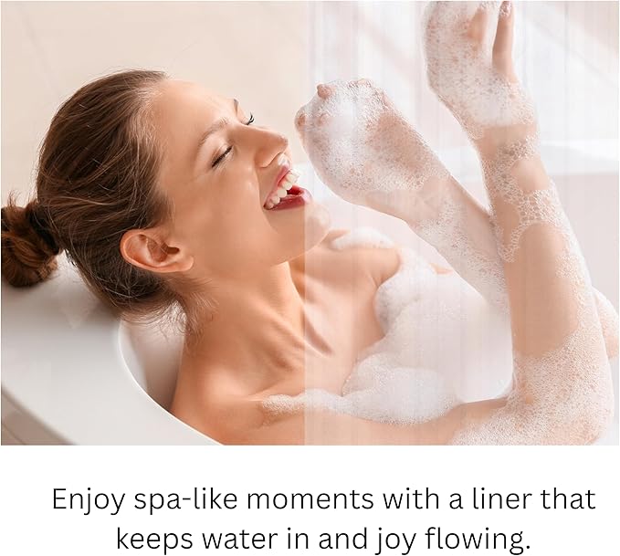 RELY+ Shower Curtain Liner with Magnets | 72X72 inches | Clear PEVA, 70 GSM Premium Thickness | Fits Standard Shower, Waterproof, Odour-Free, Rustproof Grommets