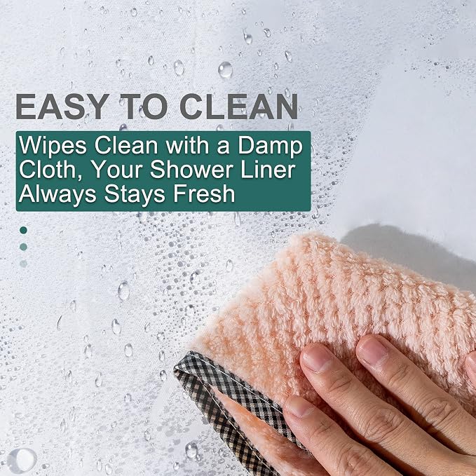 AmazerBath Clear Shower Curtain Liner, Plastic Shower Curtain Liner, Lightweight Shower Liner PEVA, Waterproof Bathroom Shower Curtains with 3 Magnets and 12 Rustproof Grommets, 72x72 Inches