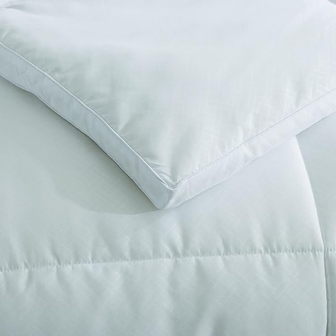 Feather and Loom European Gusset All Season Down Alternative Comforter - 1.5-inch Gusset for Extra Loft, Easy Care Microfiber Cover, Hypoallergenic Fill - Color: Dusty Aqua | Size: Full/Queen