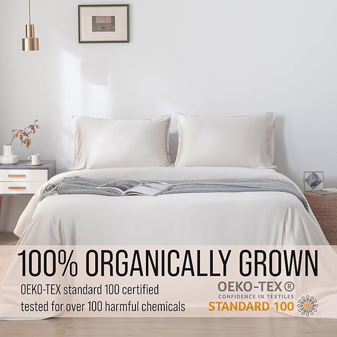 Bella Coterie | Luxury Bamboo Viscose King Size Pillowcase Set | 100% Organically Grown | Ultra Soft | Cooling | 2 Pcs [Vanilla Cream]