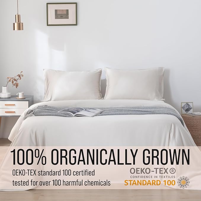 Bella Coterie | Luxury Bamboo Viscose Standard Size Pillowcase Set | 100% Organically Grown | Ultra Soft | Cooling | 2 Pcs [Vanilla Cream]