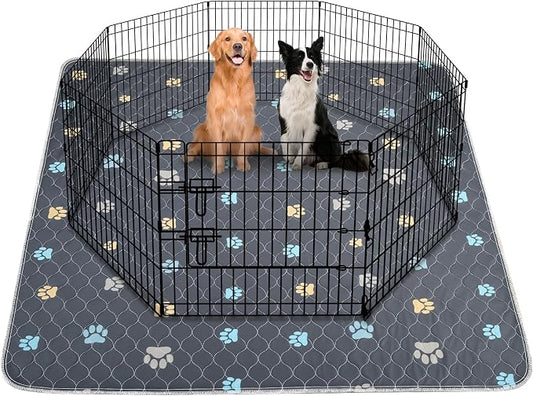 Aitmexcn Washable Puppy Dog Pee Pad, 100% Waterproof Whelping Training Mat for Puppy/Senior Dog, Fast Drying Reusable Puppy Pads for Indoor, Outdoor and Car Travel- 72'' x 72''- 2PCS