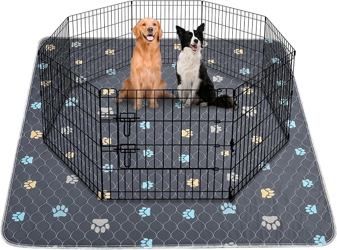 Washable Pee Pads for Dogs, 2 Pack Large 48"x48" Ultra-Absorbent and Leak-Proof Non-Slip Potty Training Pads, Fast Absorbent Pet Whelping Pads, Puppy Playpen Mat for Incontinence, Housebreak, Crate