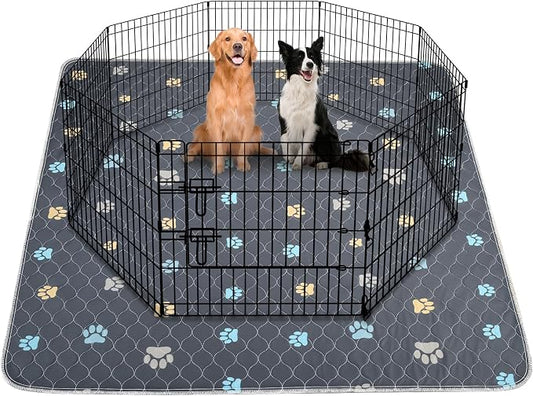 Washable Pee Pads for Dogs, 2 Pack Large 48"x48" Ultra-Absorbent and Leak-Proof Non-Slip Potty Training Pads, Fast Absorbent Pet Whelping Pads, Puppy Playpen Mat for Incontinence, Housebreak, Crate