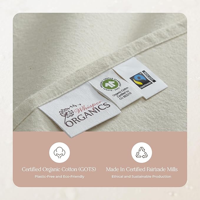 100% Organic Flannel Sheets King Size - GOTS Certified 100% Cotton Flannel Sheets Set with Comfortable Soft Brushed Finish & Deep Pocket - 1 Flat 1 Fitted & 2 Pillowcases (Natural, King)