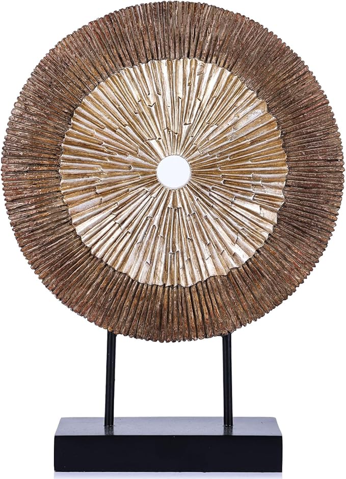 XMGZQ Wood Color Minimalist Round Statue Above Cabinet Decor Kitchen,Modern Decorative Sculpture Home Decorations for Living Room Coffee Table,Shelf Decor Items,Center Pieces Decoration