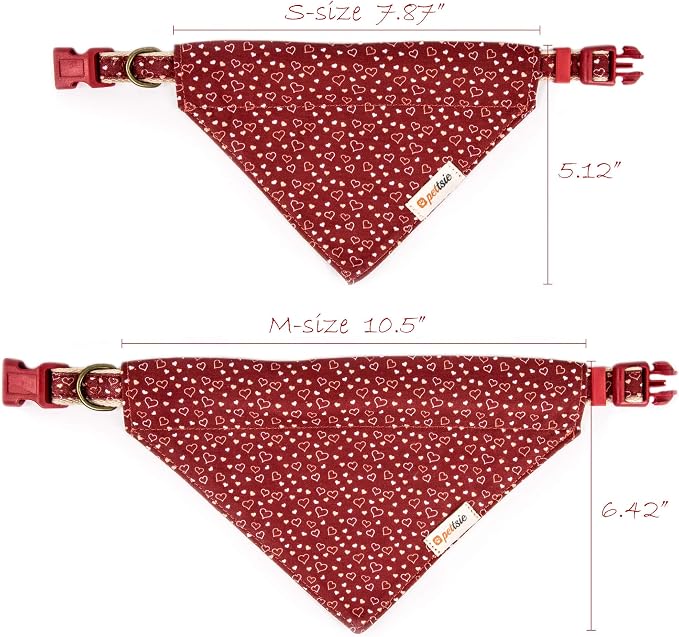 Pettsie Hemp Dog Bandana Collar & Matching Owner Friendship Bracelet | Soft & Durable Hemp, Removable Scarf, Matching Owner Friendship Bracelet, Gift-Ready Set, Red