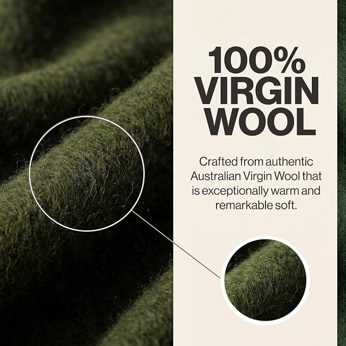 Whispering Winds 100% Wool Blanket, Premium Twin Size (62"x84") | Soft, Warm, Thick, Comfortable, For Bed, Couch, Home, Car, Camping, Outdoors, Survival
