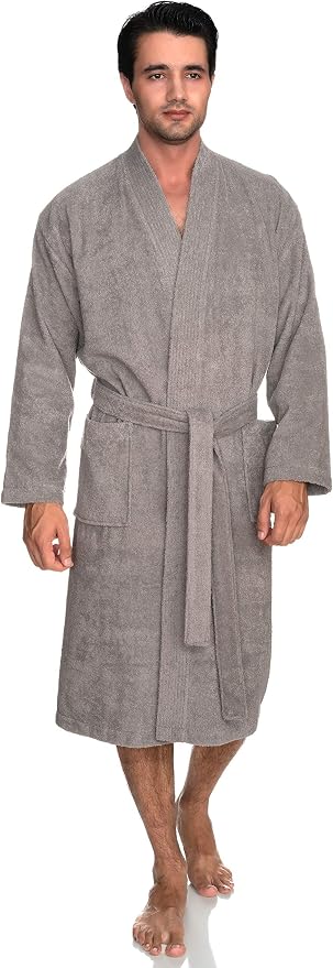 TowelSelections Mens Robe Cotton Terry Cloth Bathrobe Soft Kimono Towel Bath Robe for Men XS to 4X