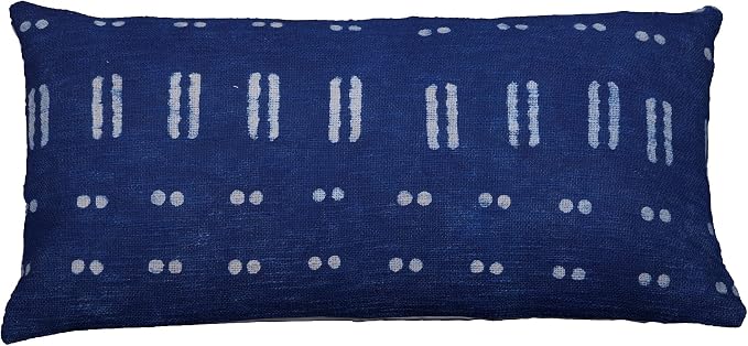 Trade Star Cushion Cases Decorative Spring Cushion Cover for Sofa 100% Cotton Throw Pillow Cover for Living Room Modern Farmhouse Accent Pillow Cases (Indigo Blossom 12X24 INCHES)
