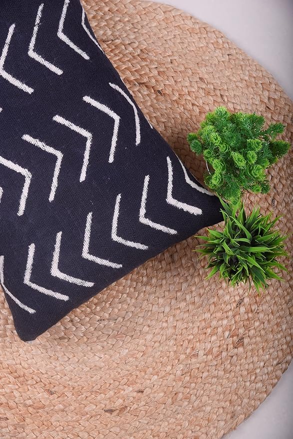 Trade Star Handloomed Pillow Cases 100% Cotton Throw Pillow Covers Black Cushion Cover Handmade Luxurious Small Decorative Boho Accent Pillow Cover for Home Decor