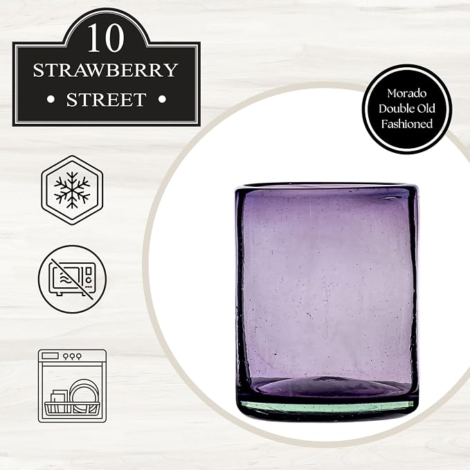 10 Strawberry Street Morado Mexican Glassware, DOF, Set of 4