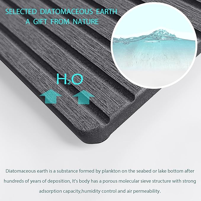 NiuYichee Set of 4 Water Absorbent Diatomite Coasters, Diatomaceous Earth Kitchen Soap Dish, Bathroom Trays, Water Absorbing Stone Used for Hand Soaps & Plants & Toiletries in The Modern Home